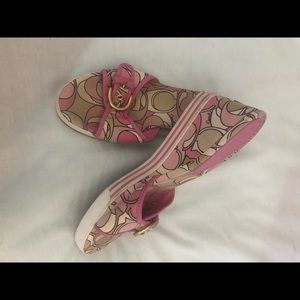 Coach - Pink Wedge Slides.  Size 8.5